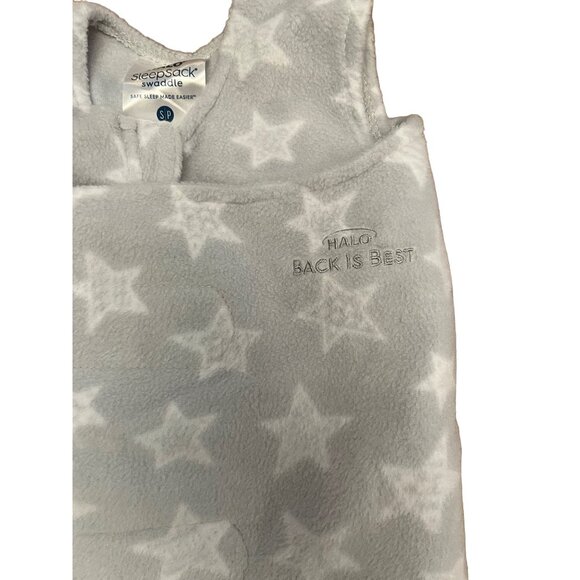 Halo SleepSack Swaddle S 3-6M Gray Star Fleece Wearable Blanket Wrap - Picture 6 of 6